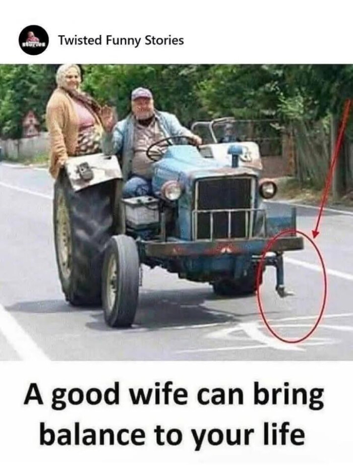 Twisted Funny Stories A good wife can bring balance to your life