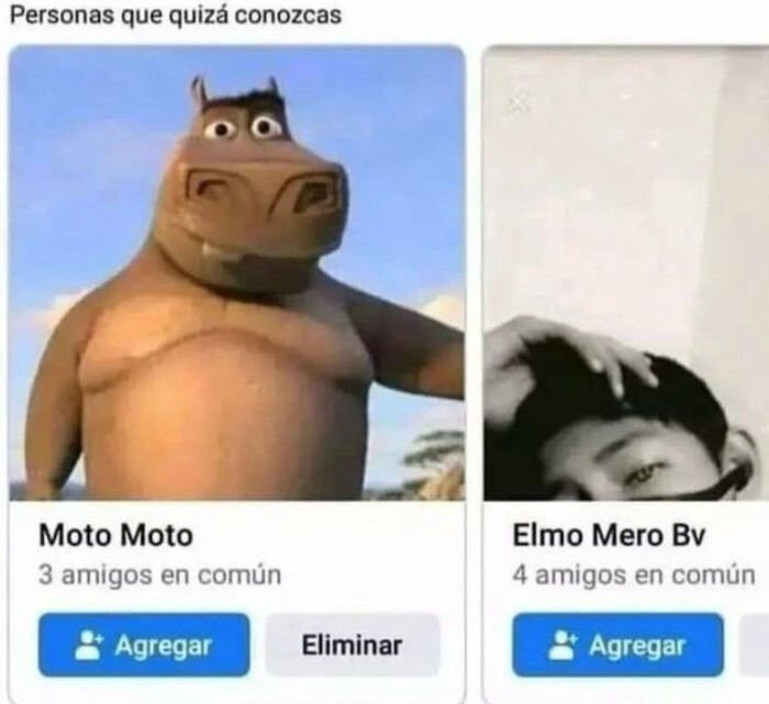 Personas que quiza conozcas Moto 3 amigos en comun Agregar Eliminar Elmo Mero Bv 4