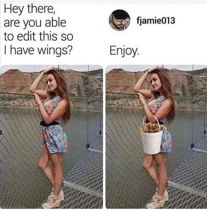 Hey there, are you able to edit this so I have wings? fjamie013 Enjoy.