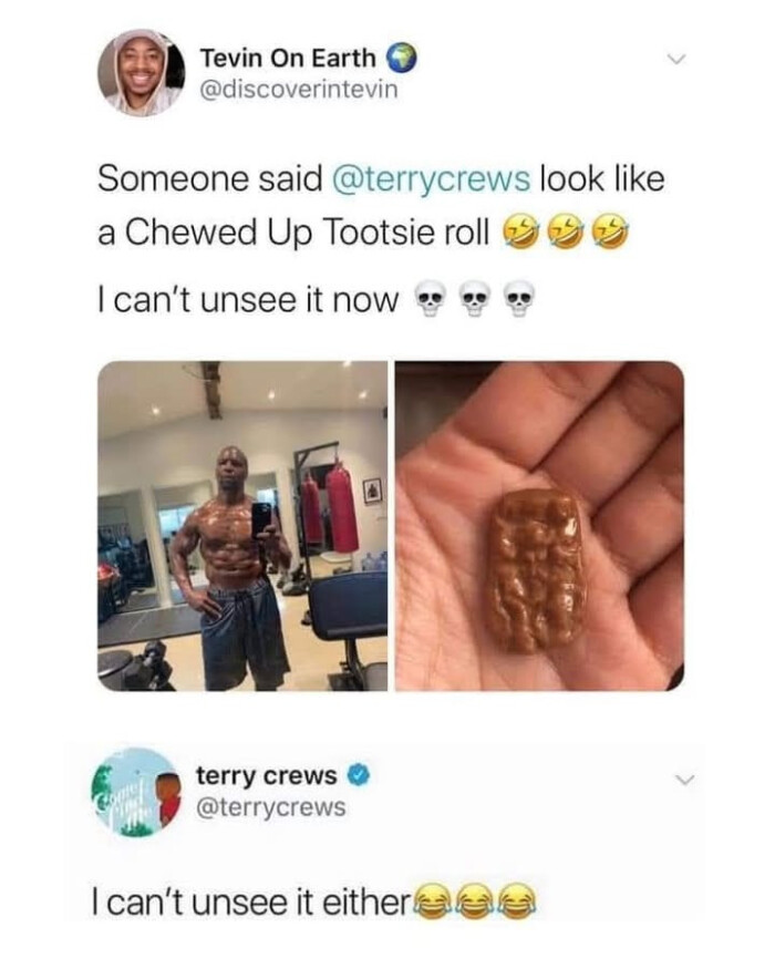 Tevin On Earth Someone said look like a Chewed Up Tootsie row