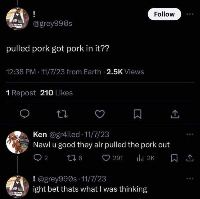 pulled pork got in it??