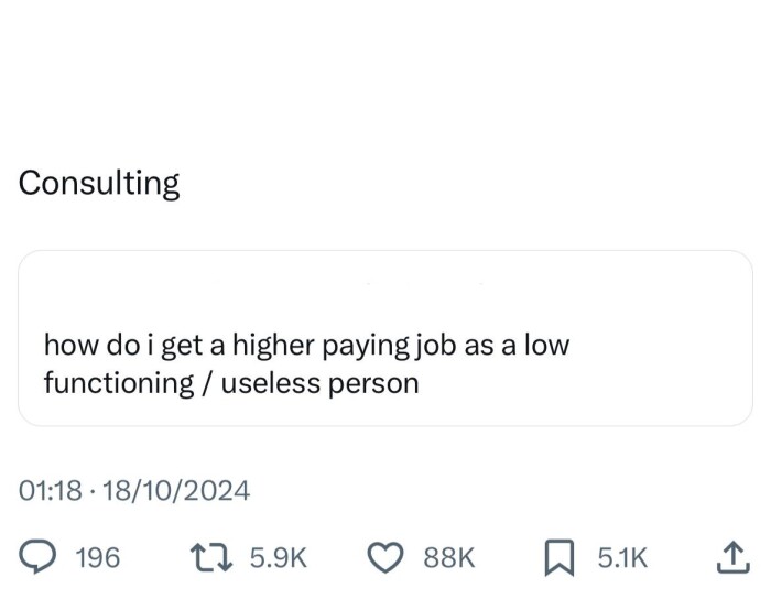 Consulting how do i get a higher paying job as low functioning