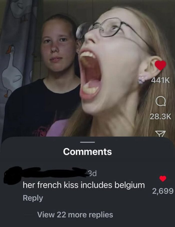 Comments her french kiss includes belgium