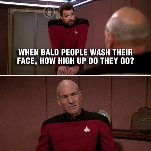 WHEN BALD PEOPLE WASH THEIR FACE, HOW HIGH UP DO THEY GO?