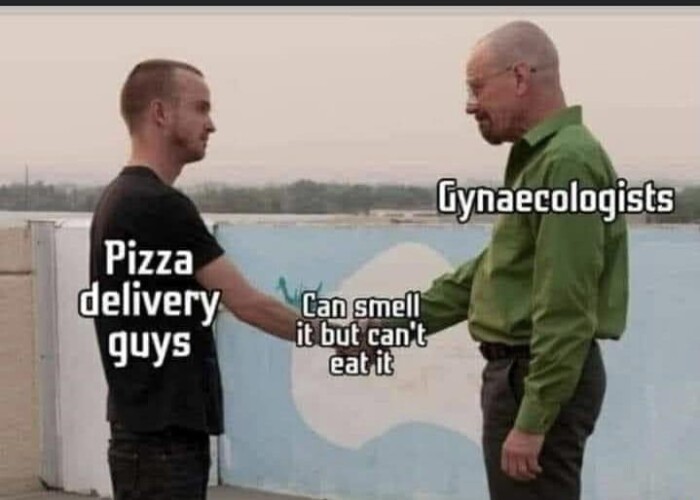Pizza delivery guys Gynaecologists Can smell it but can't eat