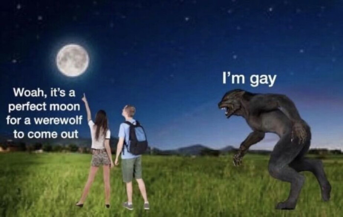 perfect moon for a werewolf to come out I'm gay