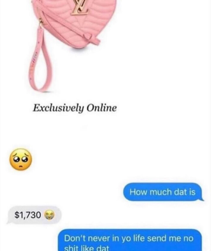 Exclusively Online How much dat is $1,730 Don't never in yo life send me no chit like