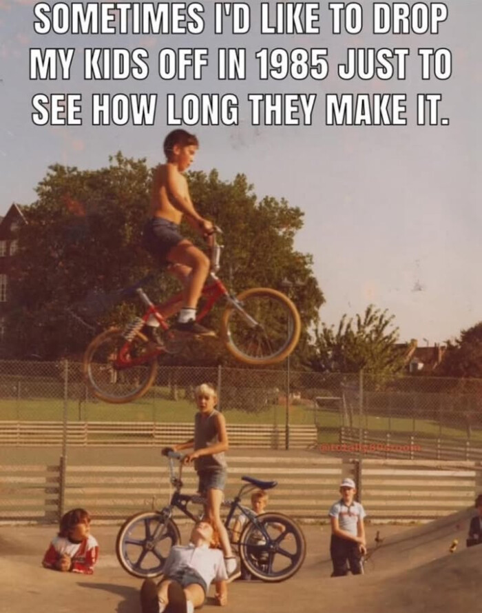 SOMETIMES ID LIKE TO DROP MY KIDS OFF IN 1985 JUST SEE HOW LONG THEY MAKE I.