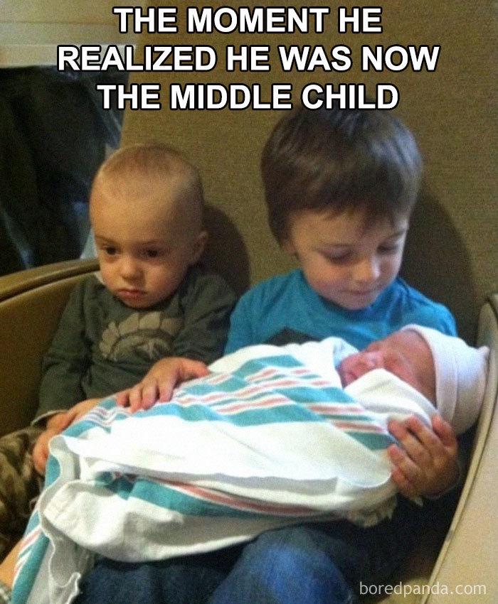 THE MOMENT HE REALIZED WAS NOW MIDDLE CHILD boredpanda.com
