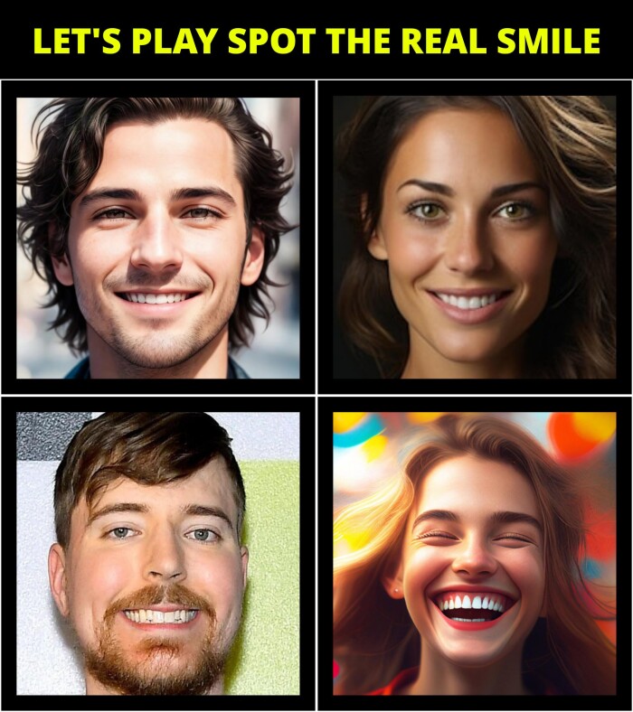 LET'S PLAY SPOT THE REAL SMILE
