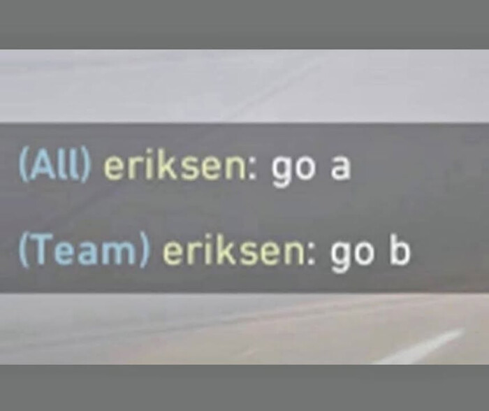(AIL) eriksen: go a (Team) b
