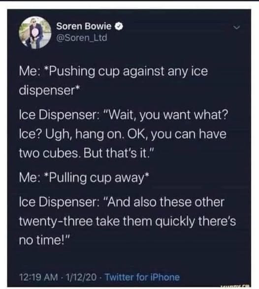 cup against any ice