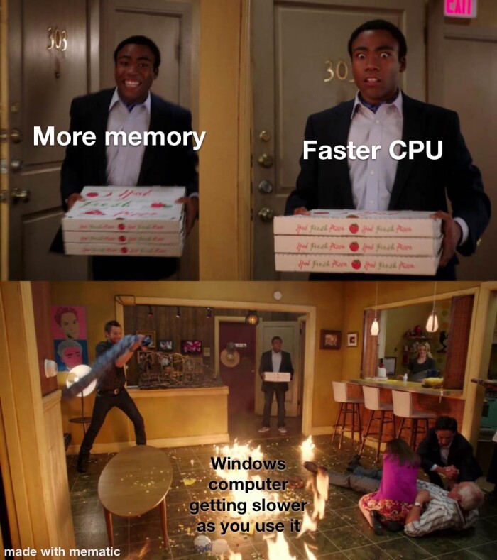 30 More memory Faster CPU IN ReAPS Iped Rest Pas ANALTE Windows computer getting slower as you use it made with mematic