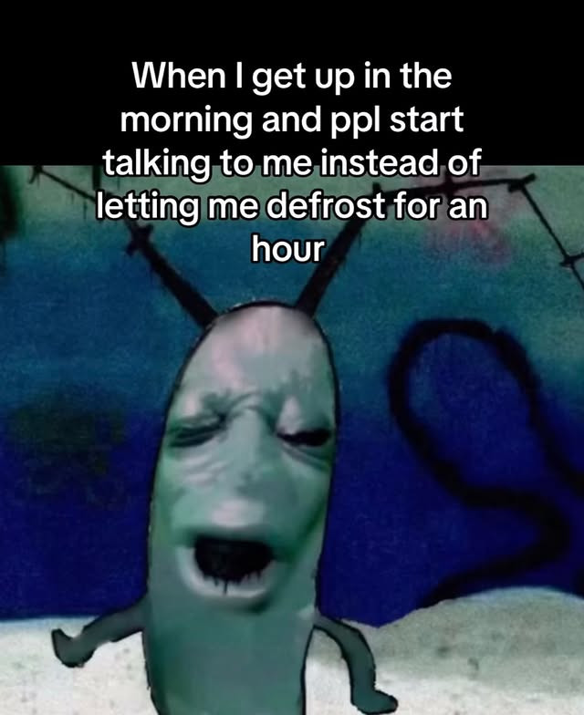 When I get up in the morning and ppl start talking to me instead of letting defrost for an hour