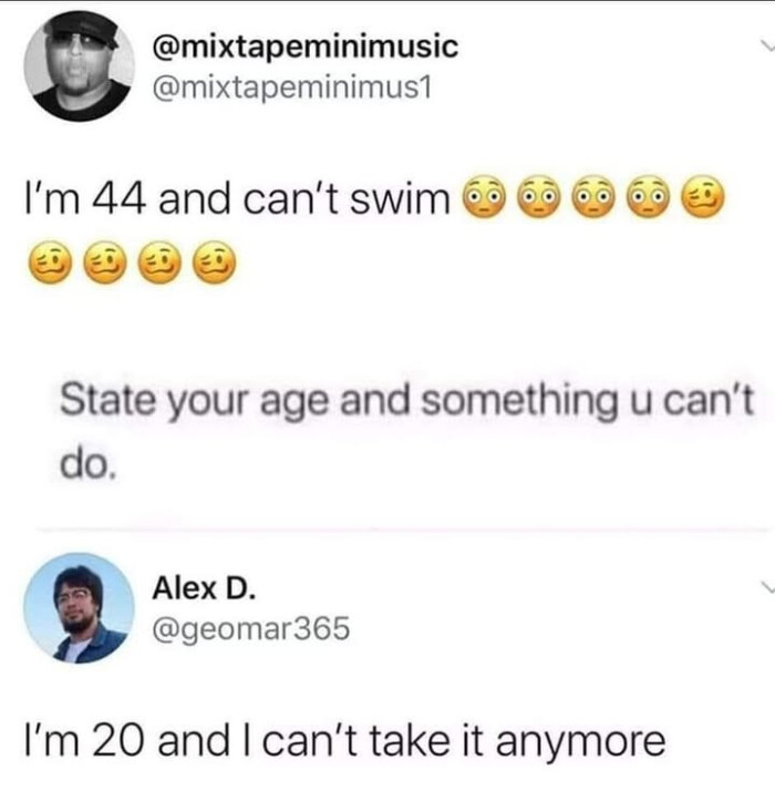 and can't swim