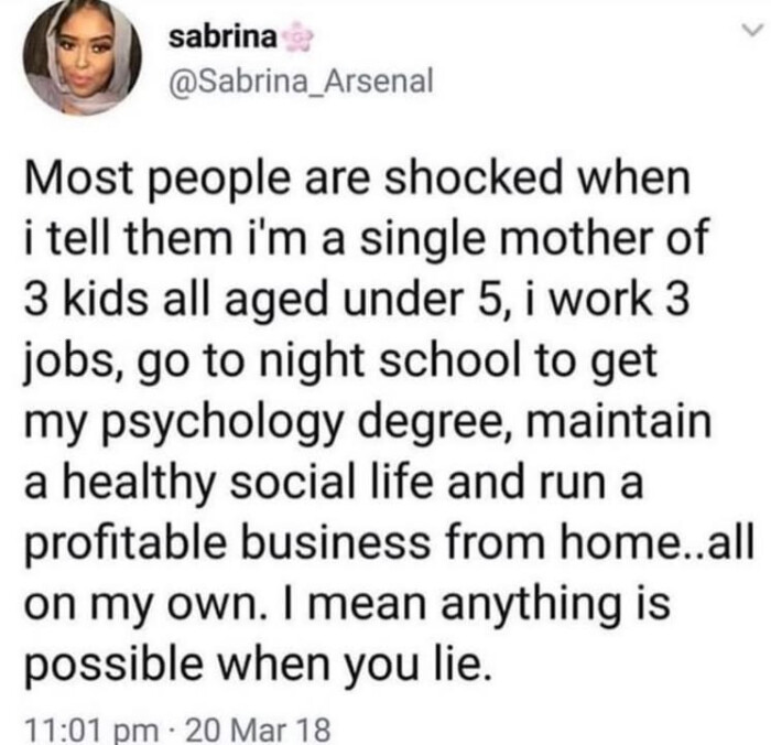 sabrina Arsenal Most people are shocked when i tell them i'm a single mother of