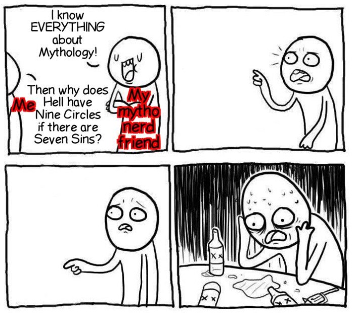 know EVERYTHING about Mythology! Then why does AMY, ViMe Niel circles mytho if there are herd Seven Sins? friend G