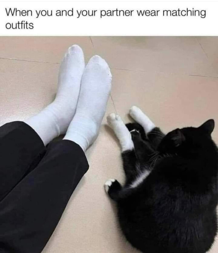When you and your partner wear matching outfits