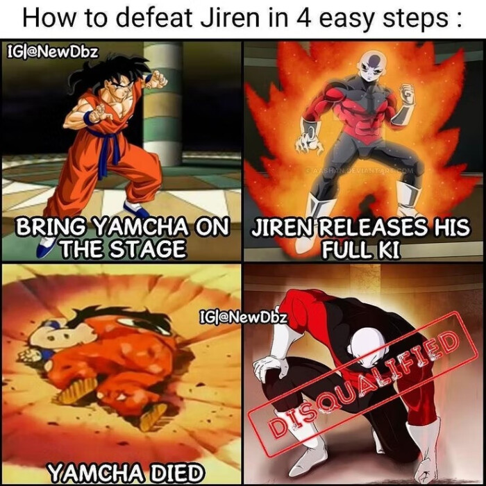 How to defeat Jiren in 4 easy steps : 1G|@NewDbz BRING YAMCHA ON JIREN RELEASES HIS THE STAGE FULL KI [GeNewDbz DISQUALTETEI DIED