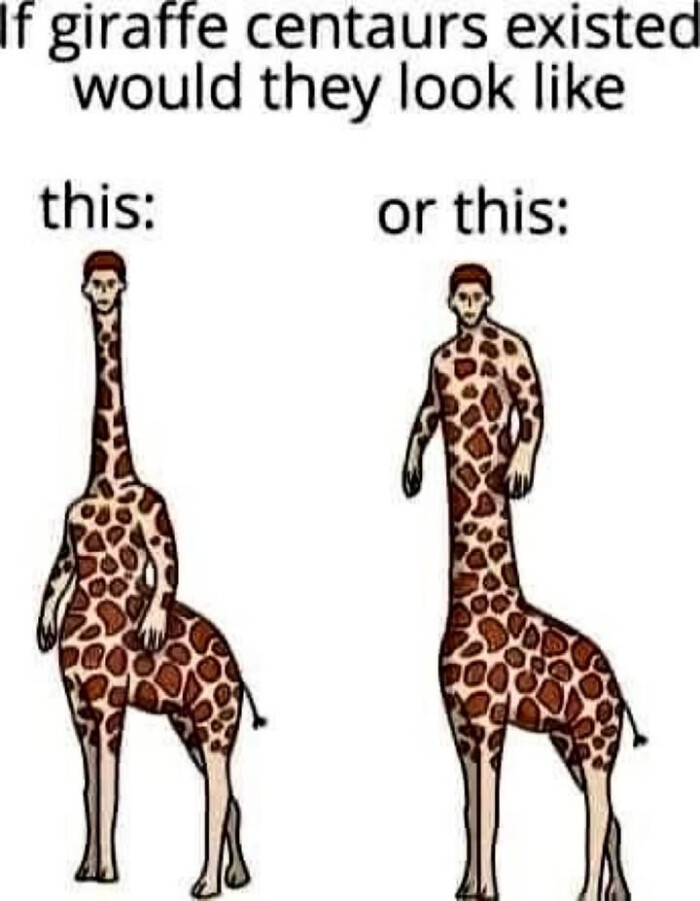 If giraffe centaurs existed would they look like this: or