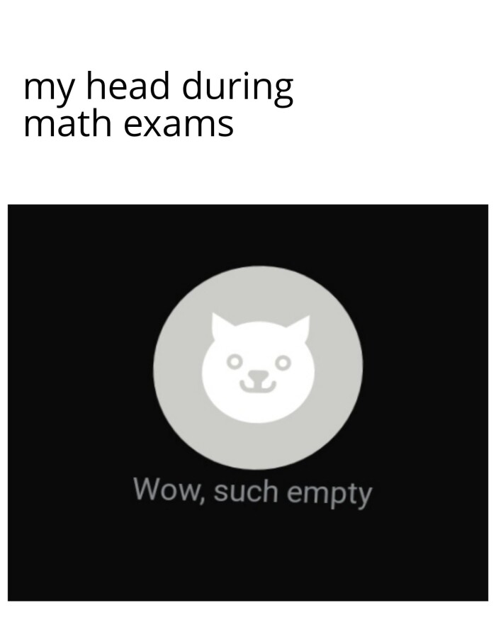 my head during math exams Wow, such empty