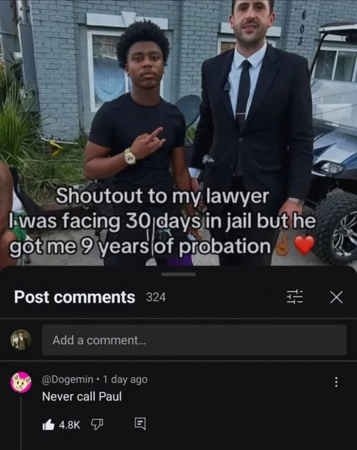 Shoutout to my lawyer