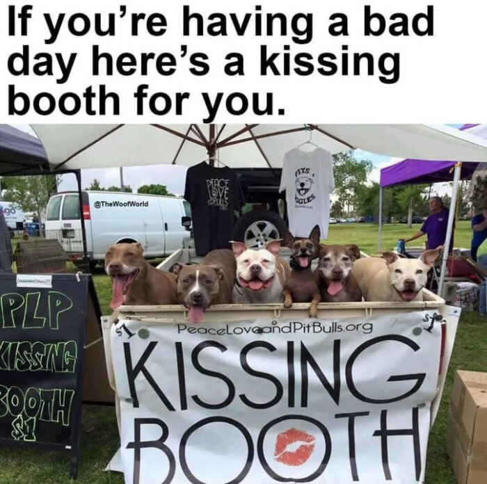 If you're having a bad day here's kissing booth for you.