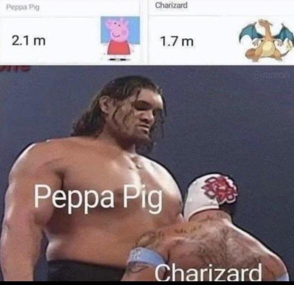 Peppa Pig 2.1 m Charizard 1.7