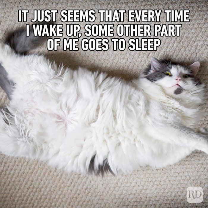 IT JUST SEEMS THAT EVERY TIME I WAKE UP, SOME OTHER PART OF ME GOES TO SLEEP