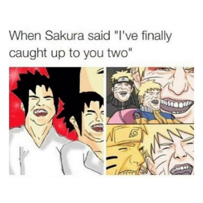 When Sakura said "I've finally caught up to you two"