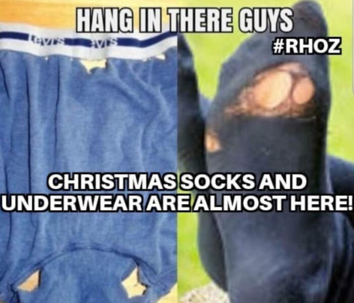 HANG IN THERE GUYS #RHOZ CHRISTMAS SOCKS AND UNDERWEAR ARE ALMOST HERE!