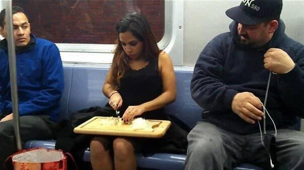Share a photo of the strangest thing you've spotted on public transportation.