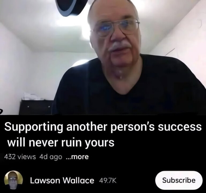 Supporting another person's success will never ruin yours 432 views 4d ago ...more Lawson Wallace 49.7K Subscribe