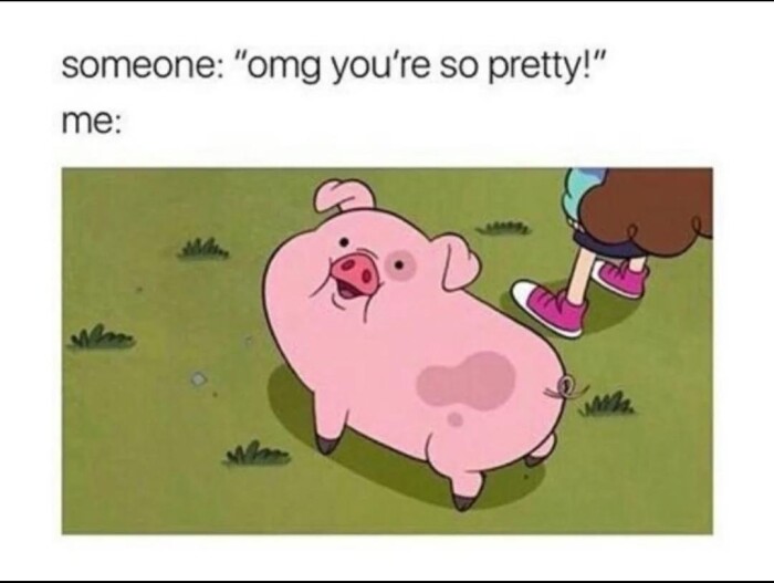 someone: "omg you're so pretty!" me: