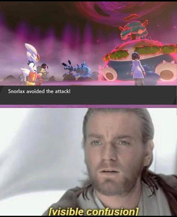 Snorlax avoided the attack! (visible confusion