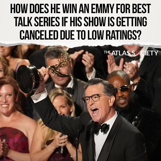 HOW DOES HE WIN AN EMMY FOR BEST TALK SERIES IF HIS SHOW IS GETTING CANCELED DUE TO LOW RATINGS? THE ATLAS S ETY