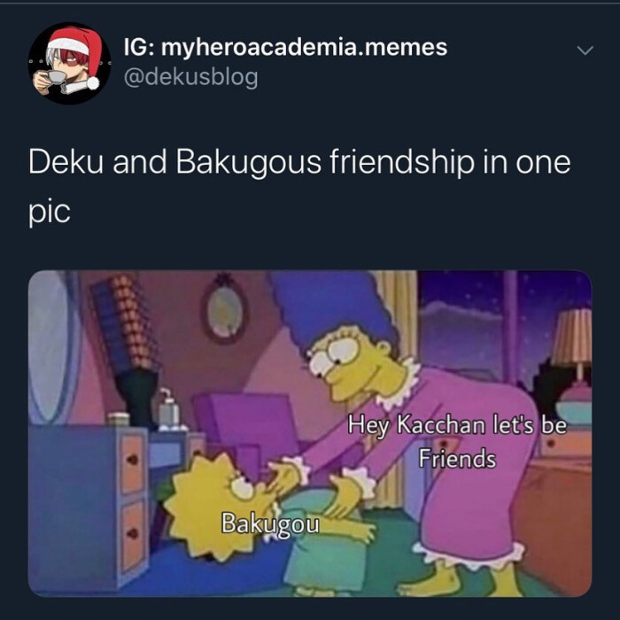 Deku and Bakugous friendship in one pic Hey Kacchan let's be Friends Bakugou